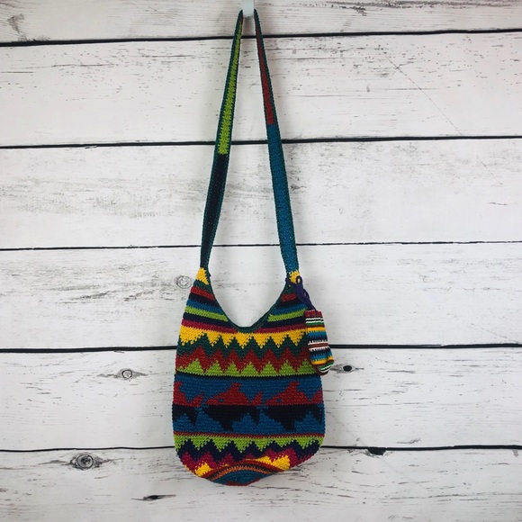 Handbags - Boho Handmade Ethnic Crochet Bag & Coin Bag NWOT